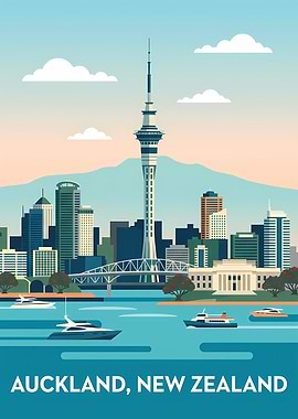 Auckland Skyline with Sky Tower