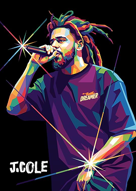 J. Cole Pop Art Portrait