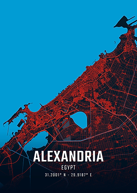 Alexandria Egypt City Map