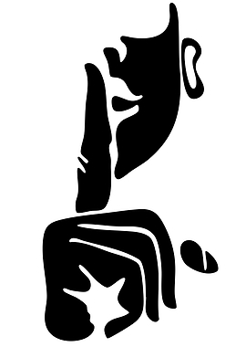 Shushing Face Silhouette