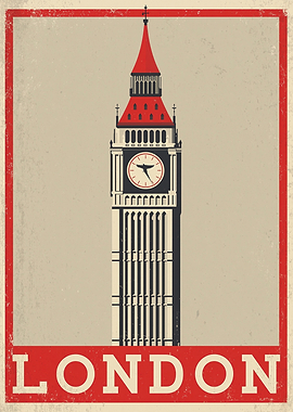 Big Ben London Travel Poster