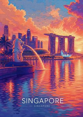 Singapore Skyline at Sunset