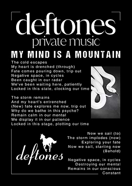 Deftones My Mind Is A Mountain Lyrics