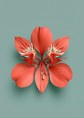 Coral Alstroemeria Flower