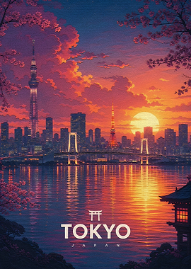 Tokyo Cityscape at Sunset