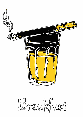 Breakfast with a Cigar and Drink