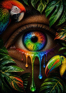 Rainbow Eye with Tropical Birds