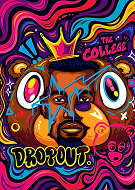Kanye West College Dropout Bear Art