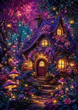 Enchanted Fairy House in a Magical Forest