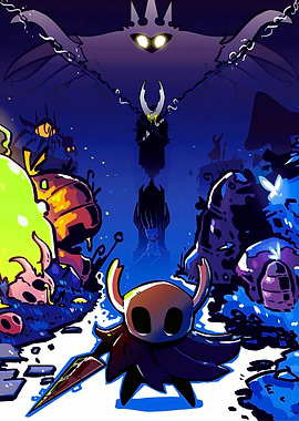 Hollow Knight Characters in Dark Fantasy Setting