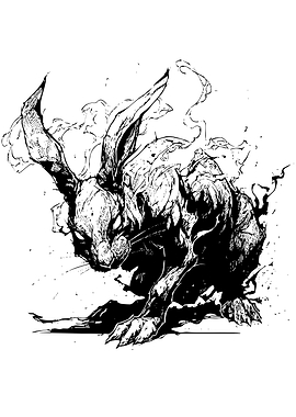 Dark Fantasy Rabbit Illustration
