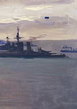 The Firth of Forth Wind, 1917 by John Lavery WW1 Historical Painting