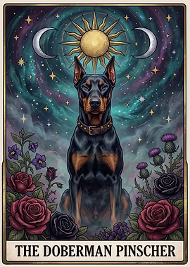 Doberman Pinscher Tarot Card