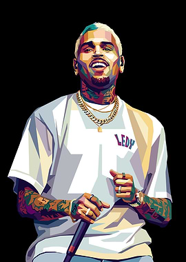 Chris Brown Pop Art Portrait