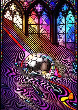 Stained Glass Soccer Ball Art tame impala