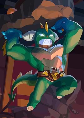 Brawl stars Green Dragon Warrior Flexing