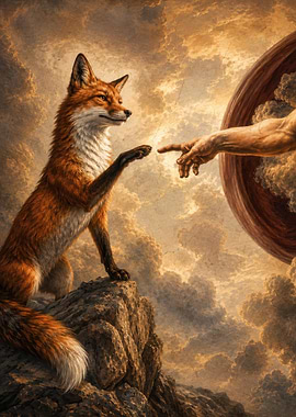 Fox Reaching for Divine Hand