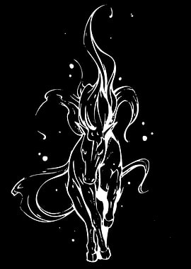 White Horse with Fiery Mane