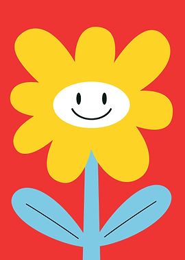 Happy Flower with Smiley Face
