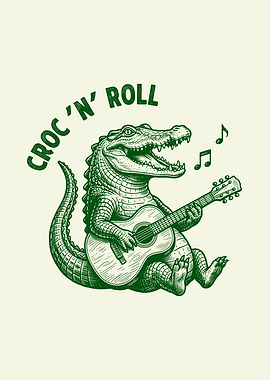 Alligator Playing Guitar