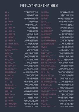 FZF Fuzzy Finder Cheatsheet
