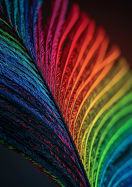 Rainbow Feather Macro Shot