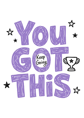 YOU GOT THIS Motivational Typography Poster – Purple Hand Drawn Wall Art