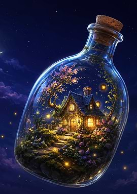 Enchanted Cottage in a Bottle