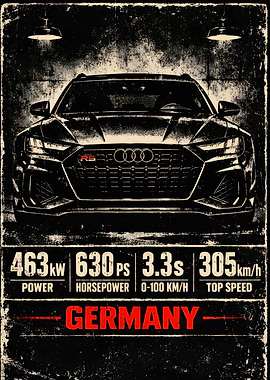 Audi RS Germany Car Poster