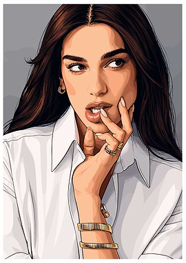 Dua Lipa in White Shirt