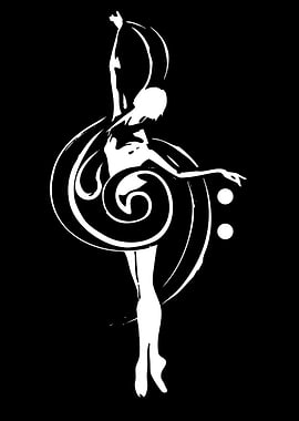 Ballet Dancer with Musical Symbols