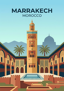 Marrakech Morocco Travel Poster