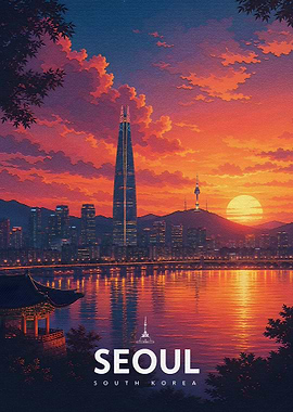 Seoul Cityscape at Sunset