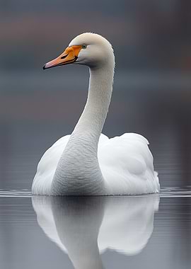 Swan on calm water