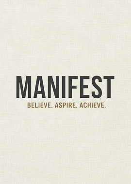 Manifest Believe Aspire Achieve Manifest Motivational Wall Art Minimalist Inspirational