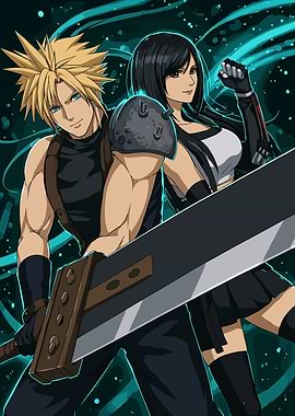 Cloud and Tifa from Final Fantasy VII