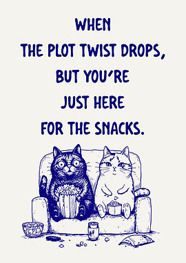 Cats Watching Movie With Snacks