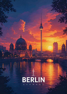 Berlin Skyline at Sunset