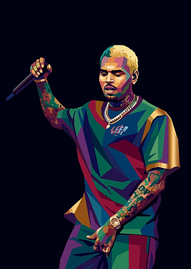 Chris Brown Pop Art Portrait