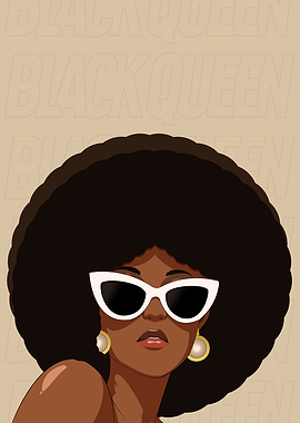 Black Queen with Afro and Sunglasses
