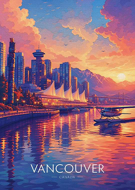 Vancouver Cityscape at Sunset