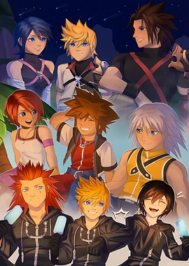 Kingdom Hearts Characters Enjoying a Night Out