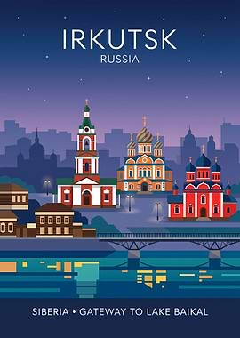 Irkutsk Russia Travel Poster