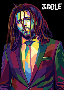 J. Cole Pop Art Portrait