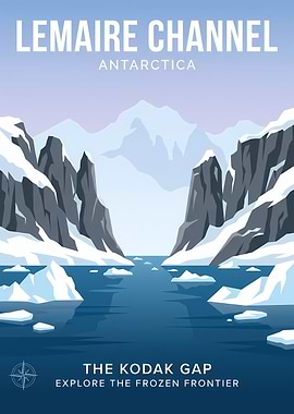 Lemaire Channel Antarctica Travel Poster