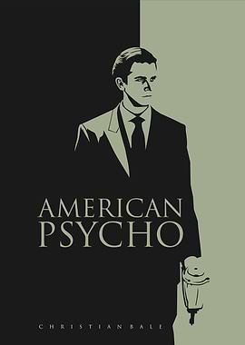 American Psycho Christian Bale Minimalist Poster
