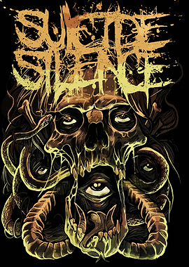 Suicide Silence Skull and Snakes Art