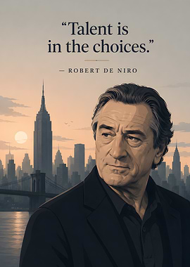 Robert De Niro Quote with NYC Skyline