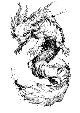 Dark Fantasy Axolotl Creature