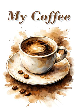 My Coffee Watercolor Art
